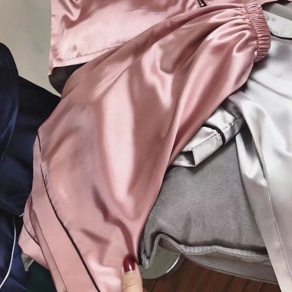 Silky Summer Short Pyjama Set Pink - Picture 6 of 7